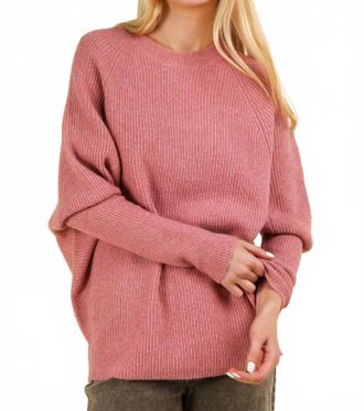 Very J Raglan Dolman Sleeve Sweater In Pink
