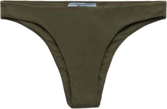 Prada high-cut fine-ribbed bikini bottoms - women - Nylon - S - Green