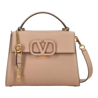 Valentino Tassen, Dames, Beige, ONE Size, Leer, Vsling Top Handle Bag