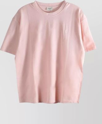 Saint Laurent cotton logo embroidered crew neck short sleeve t-shirt