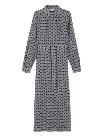Max Mara Maxi-blousejurk met print - Blauw