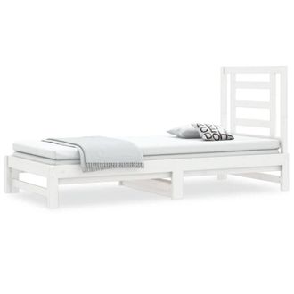 Berkfield Home Pull-out Day Bed White 2x(90x200) cm Solid Wood Pine