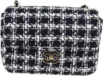 Chanel Matelassé Black Cotton Shoulder Bag (Pre-Owned)