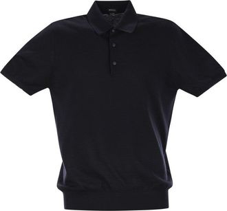Kiton Short-Sleeved Polo Shirt In Soft Cotton