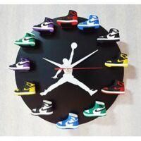 OEM Modelo De Zapato 3d, Reloj De Pared 3d, Muebles De Oficina, Muebles Para El Hogar, Muebles Deportivos, Baloncesto Nba, Fondo Negro, Patr&oacute;n Blanco - Cr