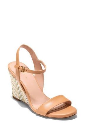 Cole Haan Josie Wedge Sandal in Biscuit Leather/Stripe Raffia at Nordstrom Rack, Size 8.5