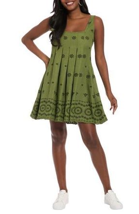 London Times Inverted Release Pleat Trapeze Dress in Pesto at Nordstrom Rack, Size X-Small P