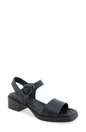 Aerosoles Dorian Block Heel Ankle Strap Sandal in Black Faux Leather at Nordstrom Rack, Size 8.5