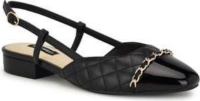 Nine West Charme Slingback Cap Toe Pump in Black/Nero/Black at Nordstrom Rack, Size 6.5