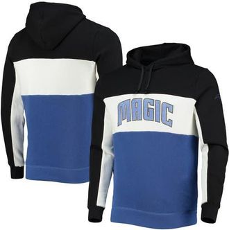 Junk Food Mens Junk Food Black/White Orlando Magic Wordmark Colorblock Fleece Pullover Hoodie at Nordstrom, Size Small