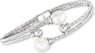 Ross-Simons 7-8mm Cultured Pearl Cuff Bracelet in Sterling Silver