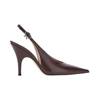 Gianvito Rossi Sofia Leren Slingback Pumps - Dames - Schoenen - Rood - Maat: 38 EU Leer