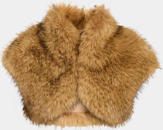 Theia Misha Turtleneck Faux Fox Fur Bolero