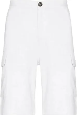 Brunello Cucinelli White Cotton Cargo Shorts, Size X-Large