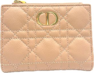 Dior Pink Beige Leather Wallet (Bi-Fold) (Pre-Owned)