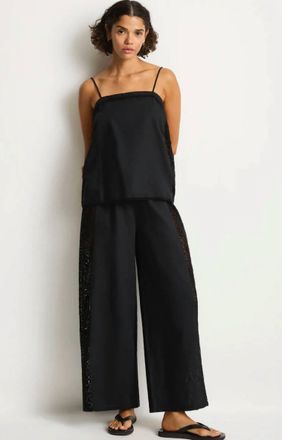 Sea Level Australia Shore Linen Tank In Black