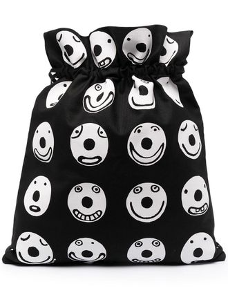 10 Corso Como graphic-print backpack - women - Canvas/Cotton - One Size - Black