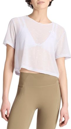 adidas Essential Logo Jacquard Mesh T-shirt in Frozen Purple at Nordstrom Rack, Size X-Large