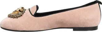 Dolce & Gabbana Womens Devotion Loafer Pink Cotton Viscose