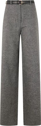 Max Mara Broeken, Dames, Grijs, M, Wol, Gioia Wijde Broek