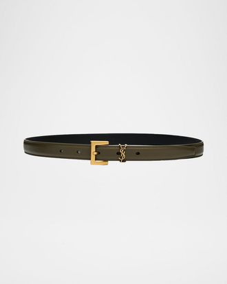 Saint Laurent YSL Monogram Leather Belt