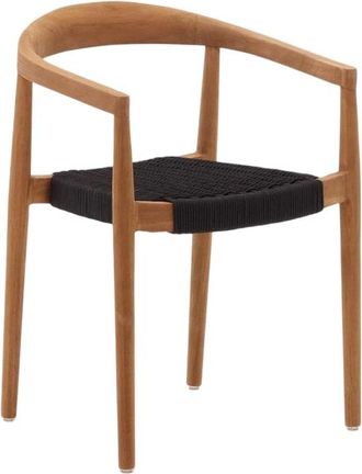 K Home Premium In-/Outdoor Armlehnstuhl Monix aus massivem Teakholz, Natural/Schwarz