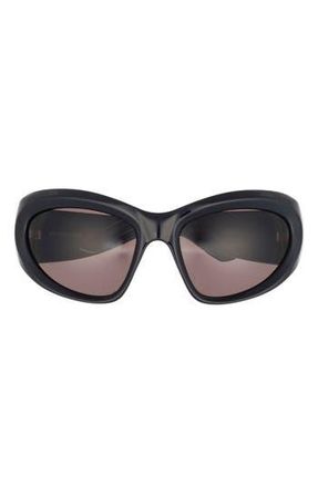 Balenciaga 64mm Shield Sunglasses in Black Black Grey at Nordstrom Rack
