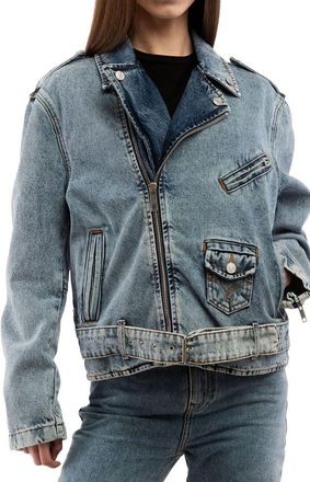 Moschino Womens Multicolor Cotton Denim Jacket Clothing
