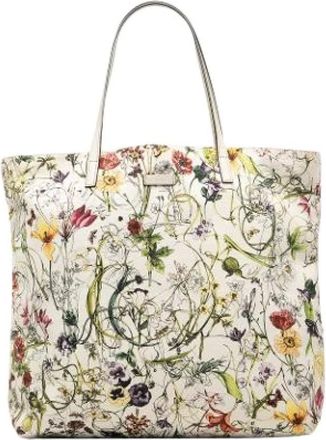 Gucci Pre-owned Tote Bags, female, White, Size: ONE SIZE Pre-owned Canvas Tote