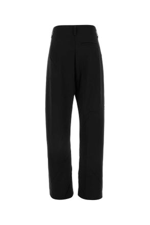 Kiko Kostadinov Womens Black Stretch Wool Venari Wide-Leg Pant Nightblack Exterior: Elastane Pantaloni