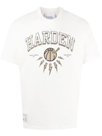 Neil Barrett x James Harden logo-print cotton T-shirt - men - Cotton - S - White