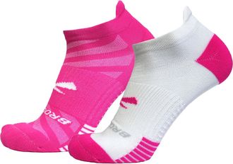 Brooks Ghost Midweight Socks - 2 Pairs Pink M
