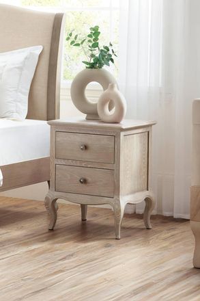 Julian Bowen Camille French Style 2 Drawer Bedside Table in Light Oak
