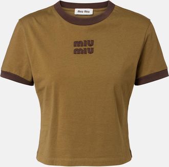 Miu Miu Logo cotton jersey T-shirt