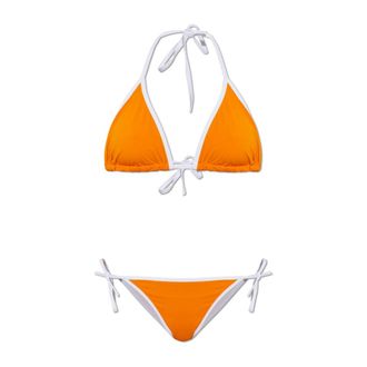 Maison Margiela Bikinis, female, Orange, Size: XS Contrast-trim Bikini