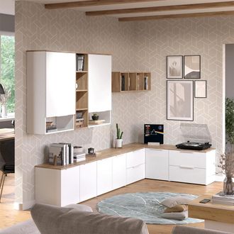 Vicco Conjunto De Sal&oacute;n Wido, Blanco/sonoma, 9 Partes