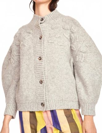 Mirth Cusco Shell Cardigan In Dove Gray