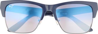 Maui Jim 56mm Square Polarized Sunglasses in Blue Blue Blue at Nordstrom Rack