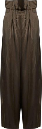 Khaite Wijde broek - Dames - Wijde Broeken - Groen - 2XS - Broeken