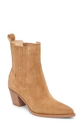 Dolce Vita Slim Pointed Toe Bootie in Pecan Suede at Nordstrom Rack, Size 8.5