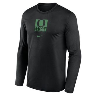 Nike Oregon Courtside Nike Mens Dri-FIT College Long-Sleeve T-Shirt in Black | 02TJ00AUON-NB7