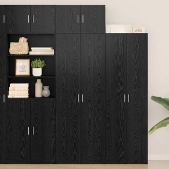 vidaXL Vidaxl - Storage Cabinet Black oak 70 x 42.5 x 225 cm Engineered wood