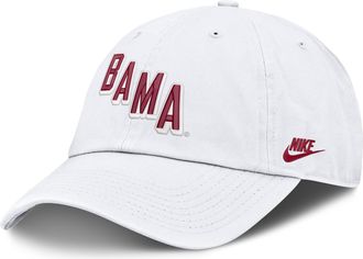 Nike Alabama Natural Club Nike Mens College Adjustable Hat in White | NC0110AABV-EYR