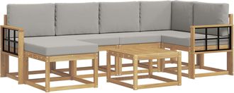 vidaXL Conjunto De Sof&aacute;s De Exterior 7 Uds. Blanco Y Gris Claro Vidaxl