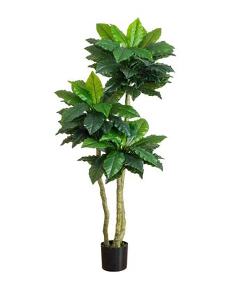 Nearly Natural 6Ft Uv-Resistant Artificial Bird Nest Fern Tree (Indoor/Outdoor)