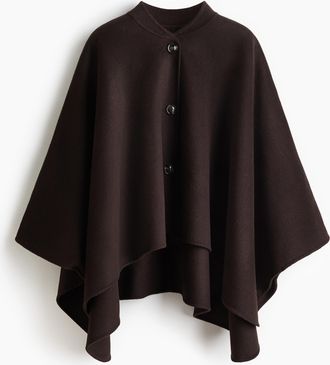 H&M Cape-Jacke aus Wollmix - Dunkelbraun