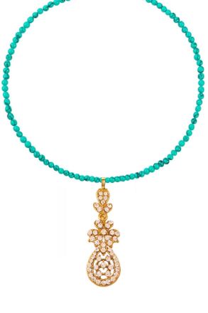Liv Oliver 18K Turquoise Drop Necklace