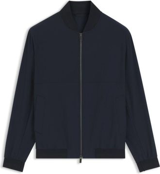 BOSS Slim-fit jacket in micro-patterned stretch fabric