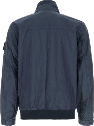Stone Island Mens Navy Blue Nylon Bomber Jacket Giubbini