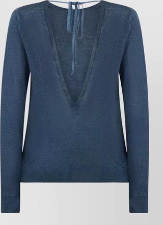 120% Lino linen long-sleeve sweater